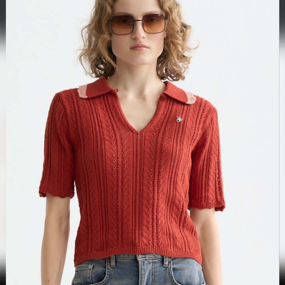 Scotch & Soda Rust V-Neck Top